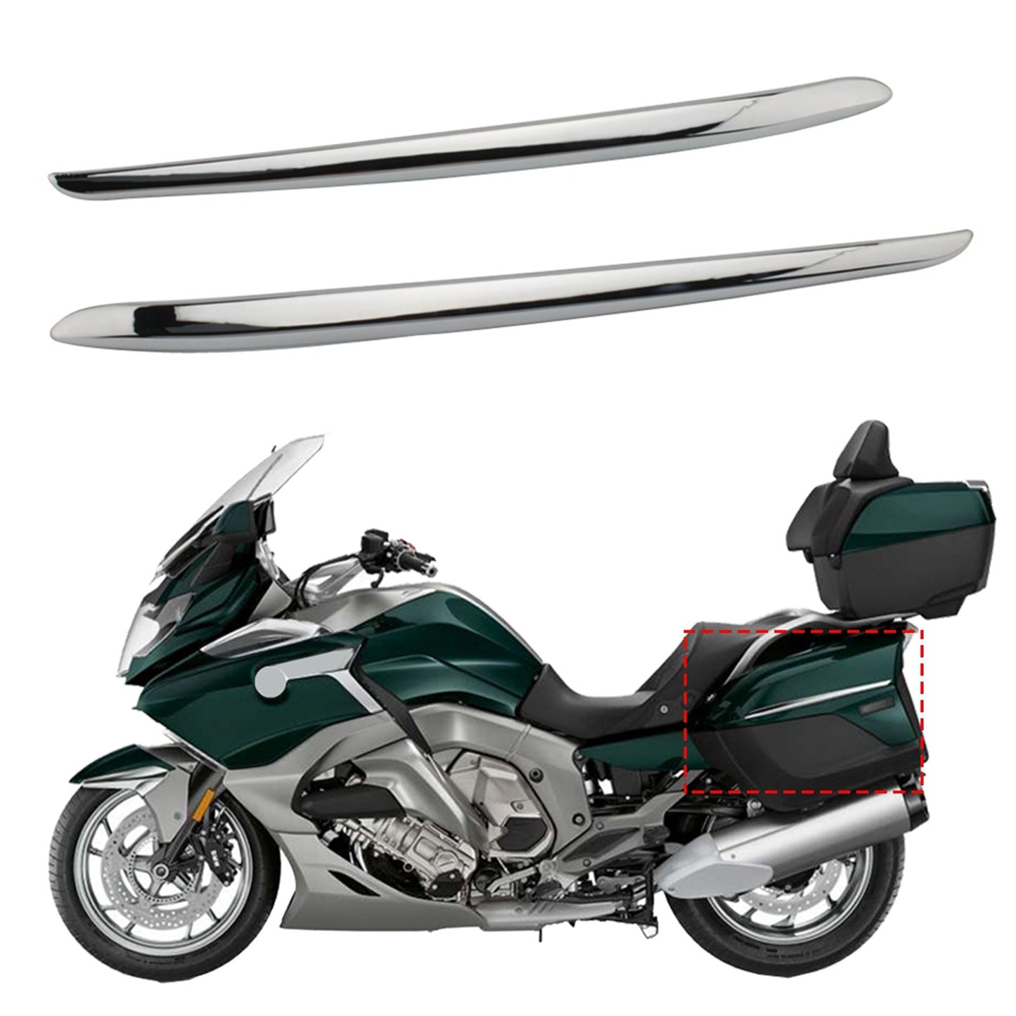 Chrome Side Panel Storage Box Placcatura Trim Strip per BMW K1600GTL 2011-2018 Generico