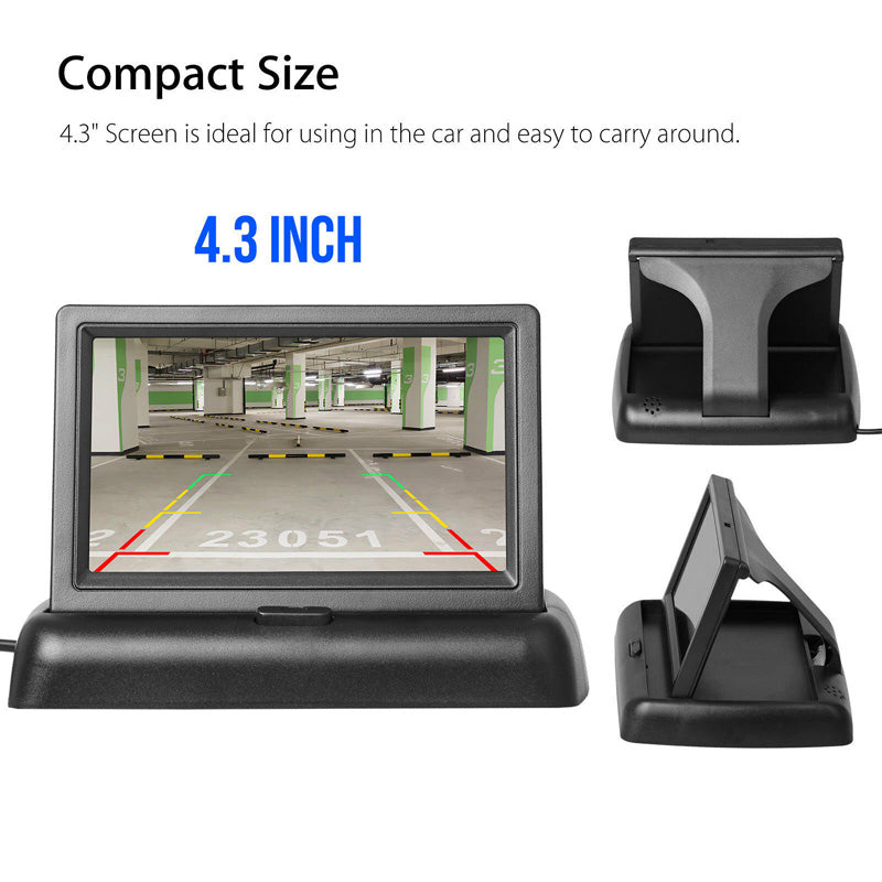 Monitor per auto pieghevole da 4,3 pollici TFT LCD NTSC PAL Night Parking Assist da 4,3 pollici