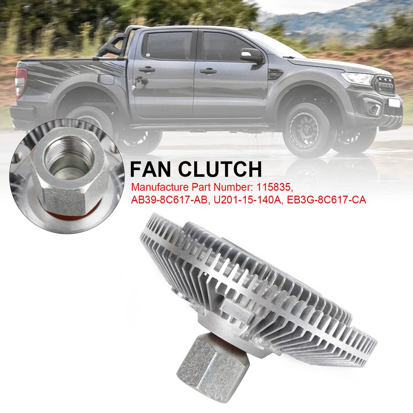 Ford Ranger 2.2L 3.2L Turbo Diesel 4Cyl. 5Cyl Fan Clutch 115835 Sostituire Fedex Express