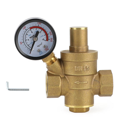DN15 Riduttore Regolatore Pressione Acqua Regolabile 1/2" In Ottone Con Misuratore Generico