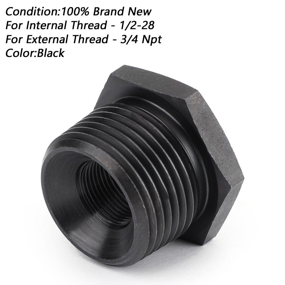 3PCS 1/2-28 a 3/4-16, 13/16-16, 3/4 NPT Filettatura Adattatori Filtro Olio Nero Nuovo