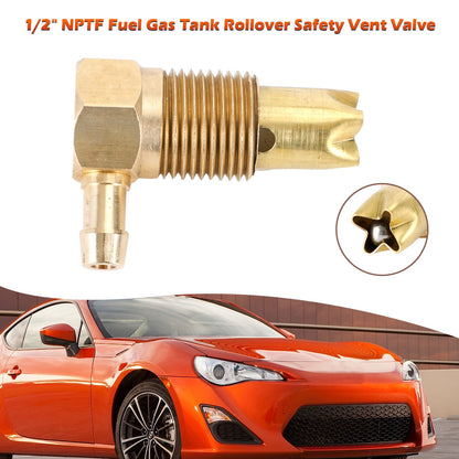 1/2" NPTF Fuel Gas Tank Rollover Safety Vent Valve Assembly 5/16 Hose Generic