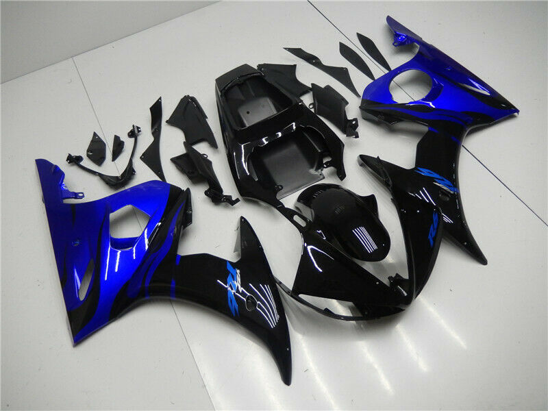 Amotopart 2005 Yamaha YZF R6 Cladding Blue Black Kit