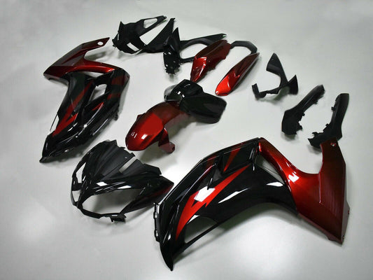 Kit Carena Iniezione Plastica Adatta per Kawasaki Ninja 650 EX650 2012-2016 Rosso Nero Generico