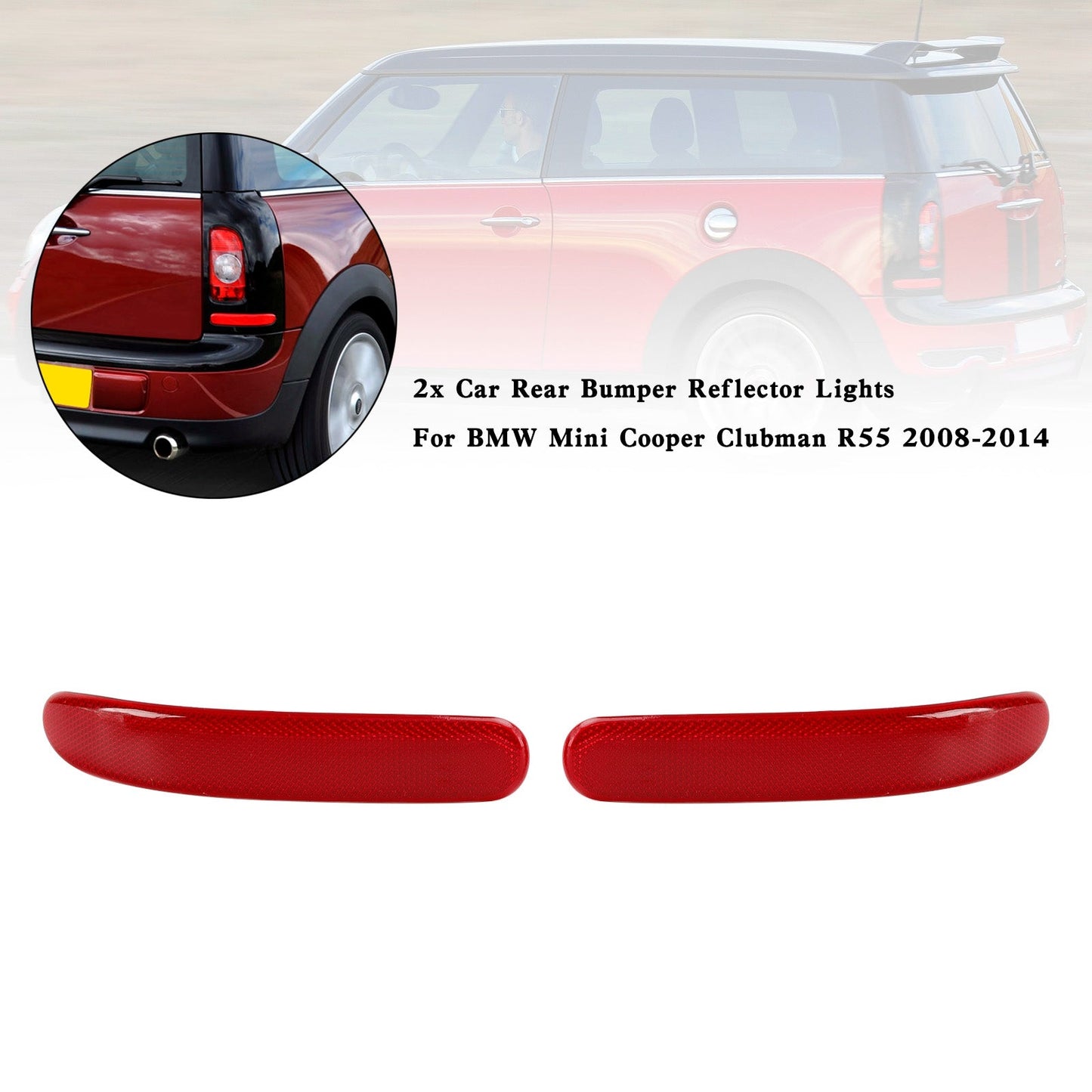 BMW Mini Cooper Clubman R55 2008-2014 2x Luci catarifrangenti per paraurti posteriore auto