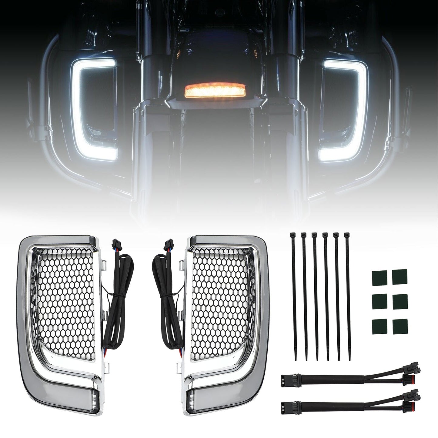 Tracer LED carenatura inferiore griglie inferiori luci per Electra FLH/T Road Glide Generico