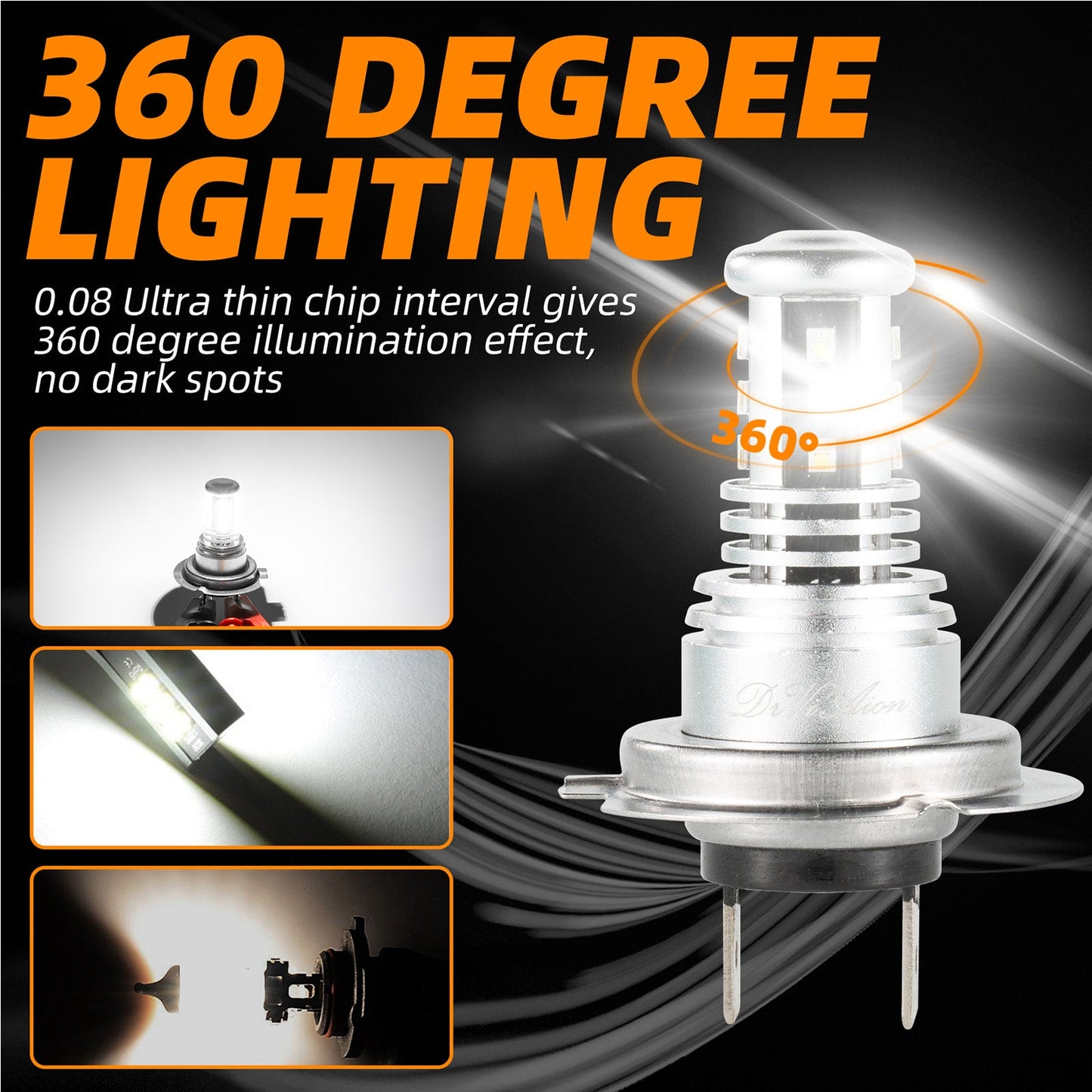 Faro LED 6000K 2000W 300000LM Lampadine Anabbaglianti Alta Potenza Generico