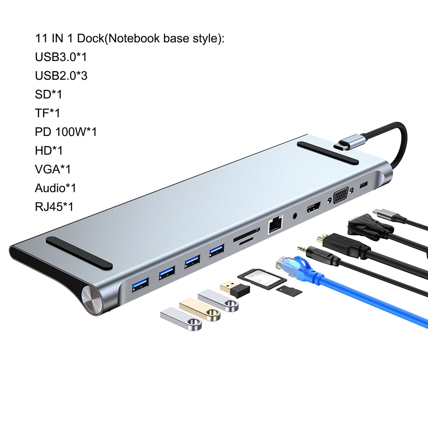 Adattatore 11 in 1 da USB C a HD PD 100W adatto per MacBook iPad Pro 11 12.9 iPad