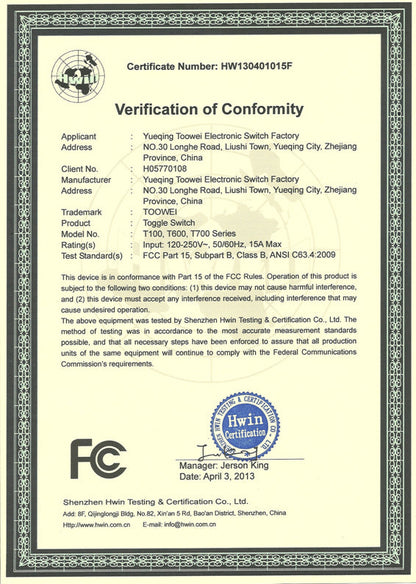 1Pcs 2 Terminale 4Pin ON-OFF 15A 250V Interruttore a levetta Avvio DPST Grado industriale