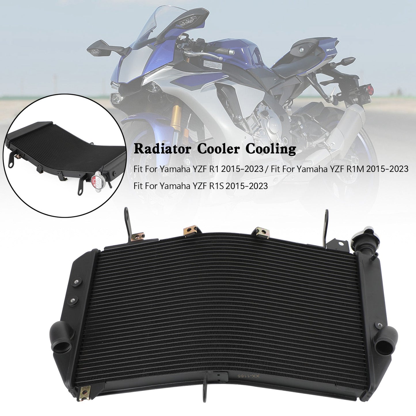 Raffreddamento del radiatore del radiatore del motore in alluminio Yamaha YZF R1 R1M 2015-2023