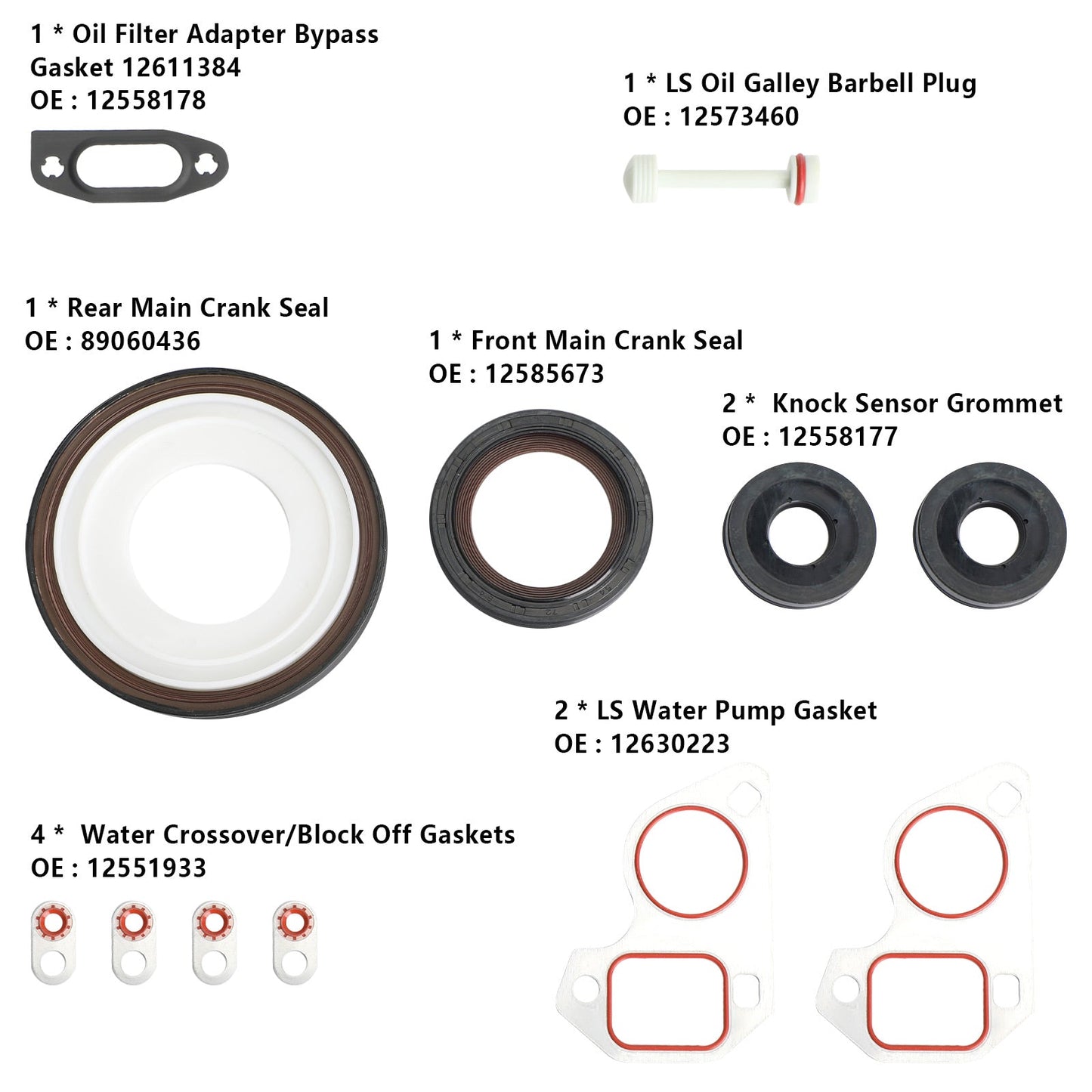 Kit guarnizioni LS e guarnizioni testa LS9 per GM Chevrolet LS1/LS6/LQ4/LQ9/4.8/5.3/5.7 generico