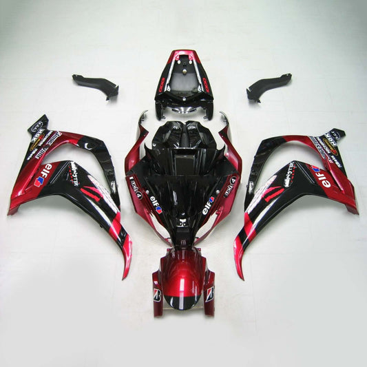 Amotopart Kawasaki ZX10R 2011-2015 kit di rivestimento nero altamente rosso