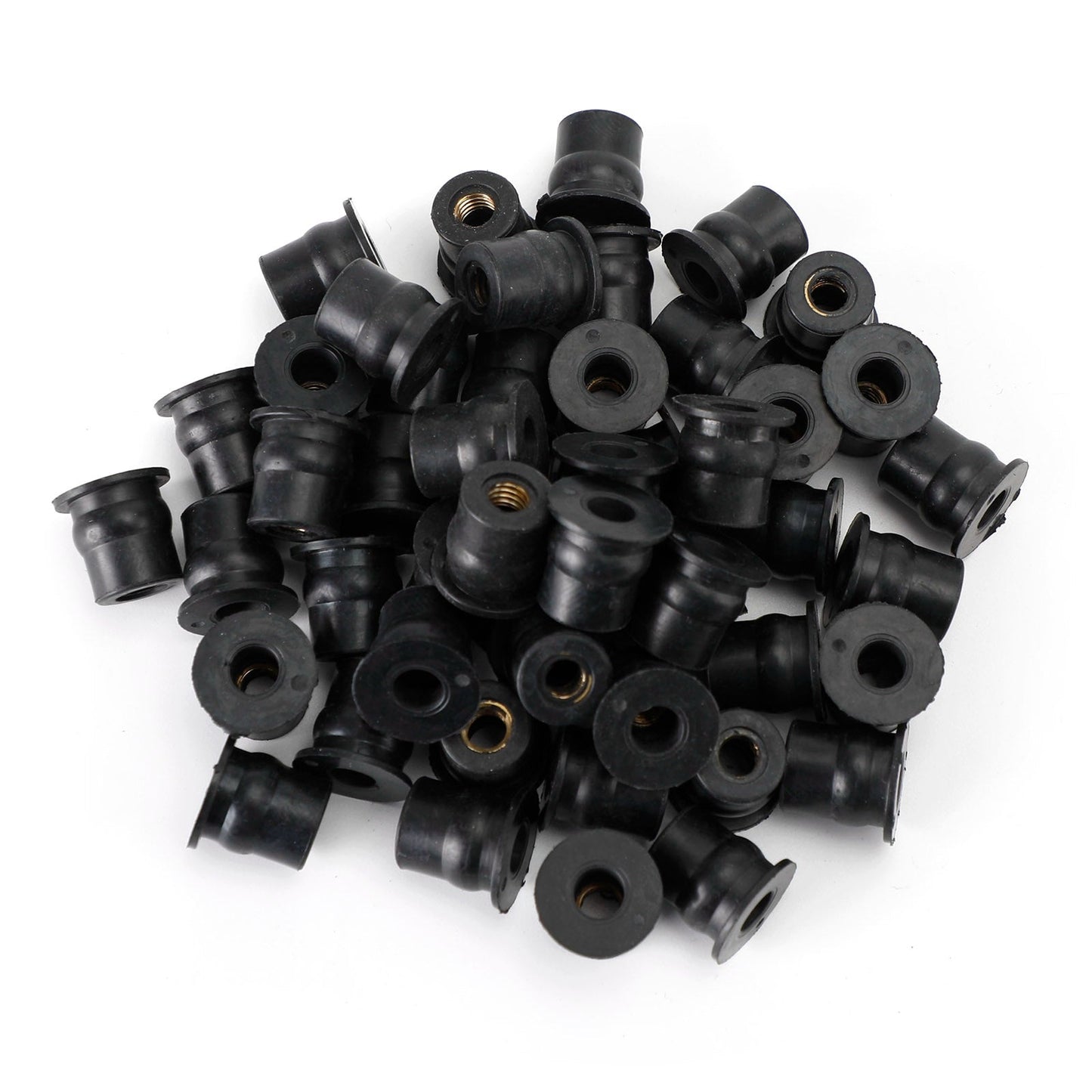 50 Quantità M6 Dado in gomma per parabrezza e carenatura 6mm Wellnuts Adatto a fori da 13mm