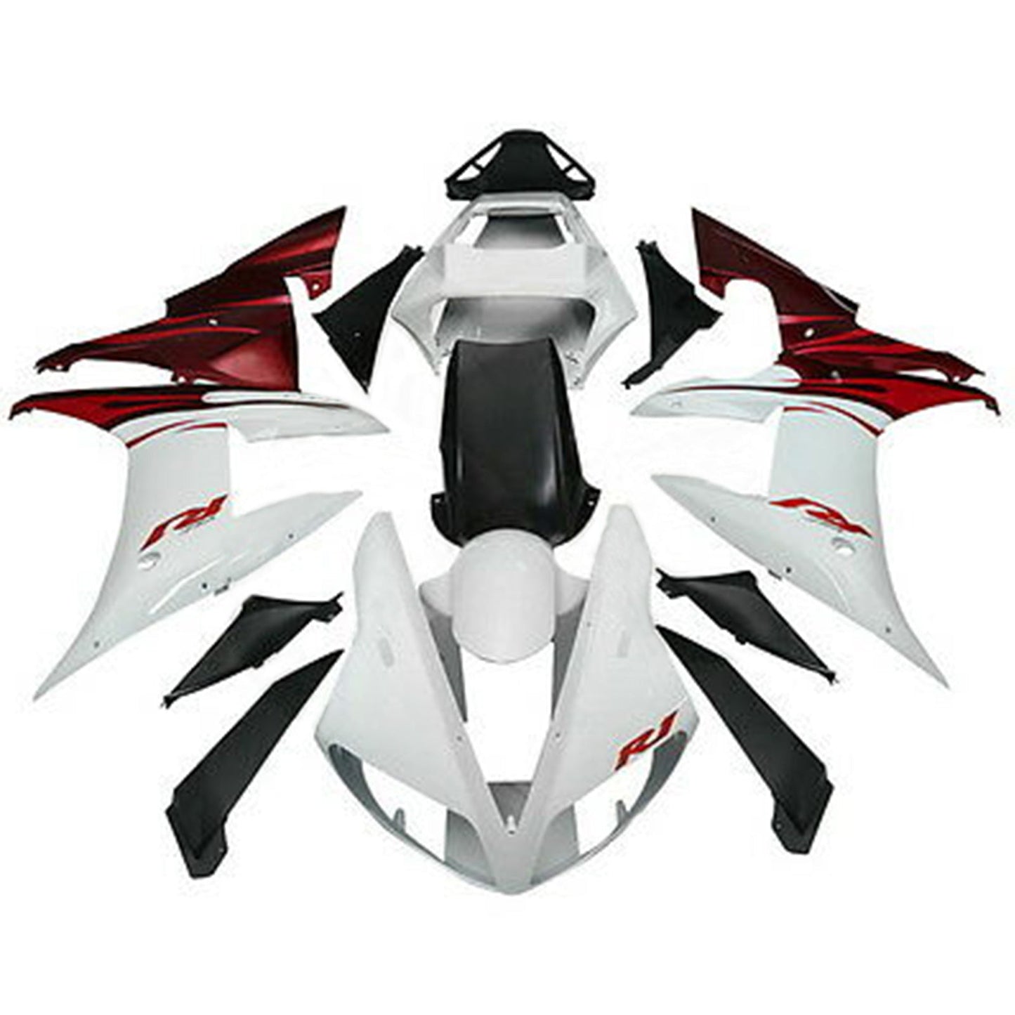 Amotopart 2002-2003 Yamaha YZF-R1 Kit White & Red Tearing