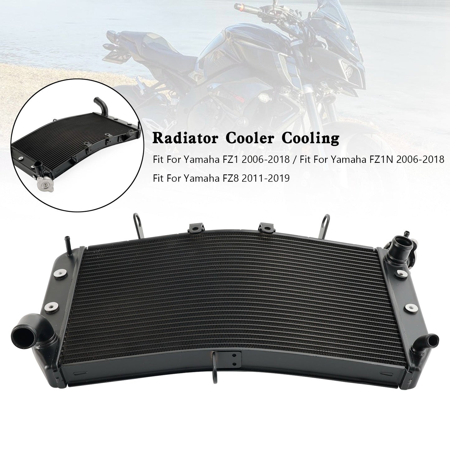 Dispositivo di raffreddamento del motore di raffreddamento del radiatore in alluminio per Yamaha FZ1 FZ1N 06-18 FZ8 11-19