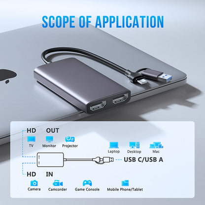 Scheda di acquisizione video 1080P60fps HDMI a 4K HDMI Loop-out USB 3.0 Type-C Grabber