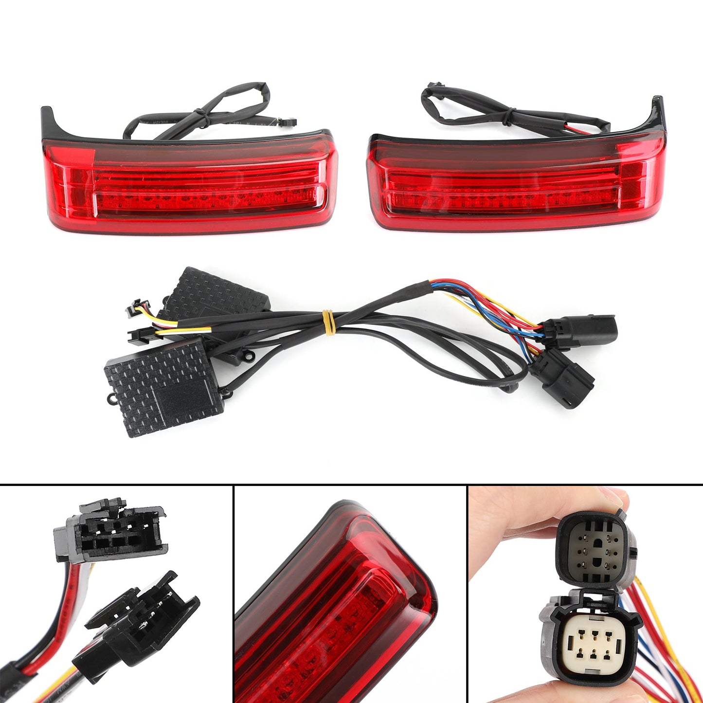 LED Bisaccia Borse da sella Run Brake Turn Lamp Lights per Touring 2014-2021 Generico