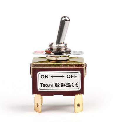 4 pezzi 2 terminali 4 pin ON-OFF 15A 250 V interruttore a levetta avvio DPST grado industriale