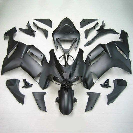 Amotopart Kawasaki 2007-2008 ZX6R 636 Mattes Black Fearing Kit