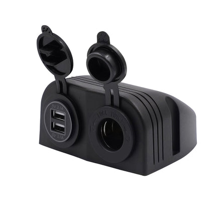 Caricabatterie 2 in 1 + accendisigari 12V/24V Pannello a 2 fori adatto per auto da barca