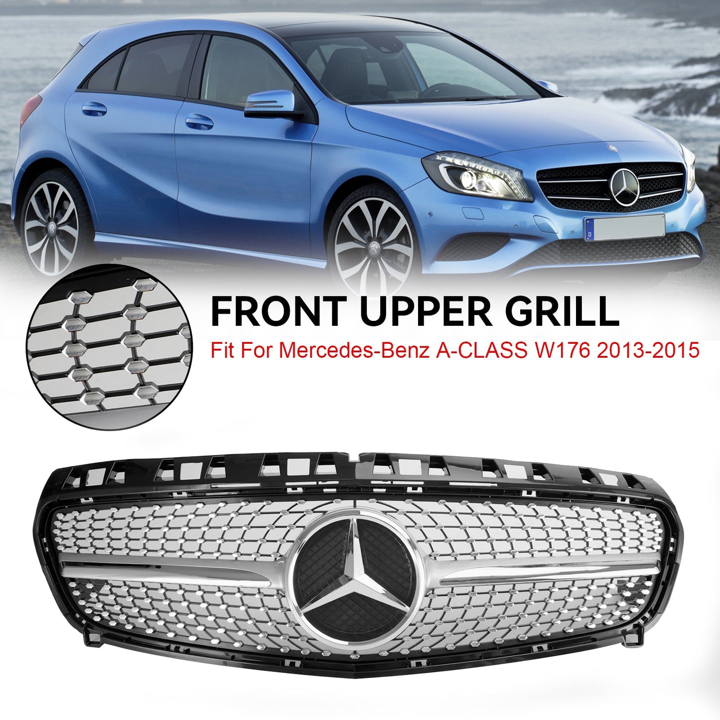 Mercedes Benz Classe A W176 2013 – 2015 griglia paraurti anteriore griglia nera/cromata