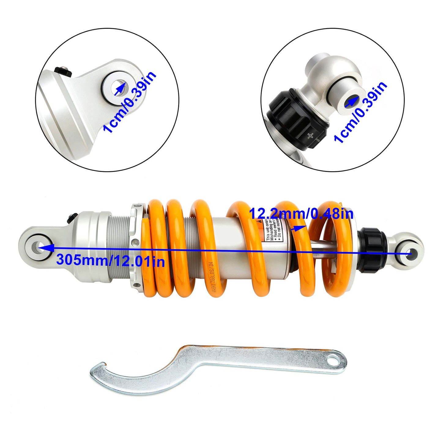 Ammortizzatori pneumatici con sospensione posteriore HONDA NC700X 2012-2017 da 305 mm