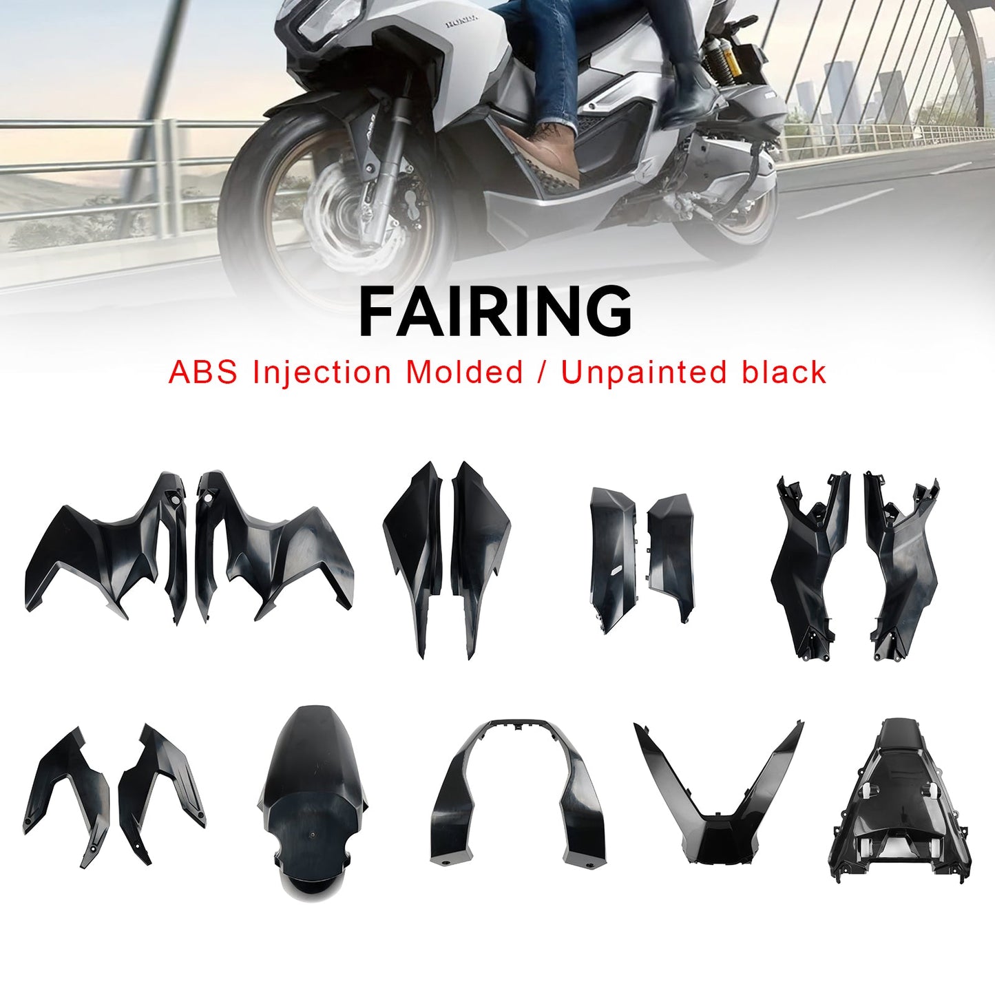 Honda ADV 160 2023-2024 Carrozzeria Carena Stampaggio ad iniezione ABS Non verniciato