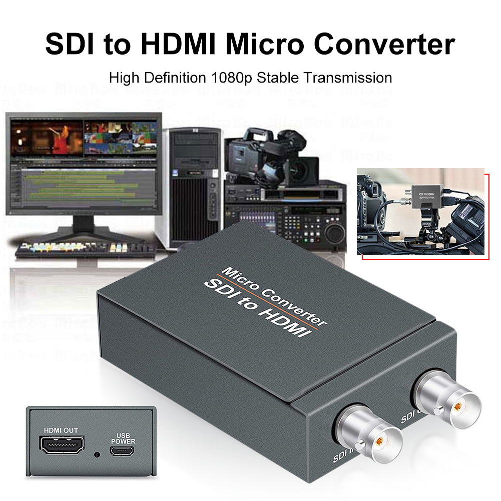 Mini HD Video Micro Converter SDI a HDMI + SDI 1 a 2 Rilevamento formato audio