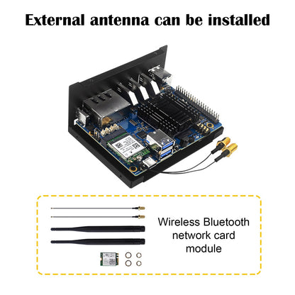 Case di raffreddamento in metallo Orange pi 5 Plus con ventola e antenna esterna WIFI