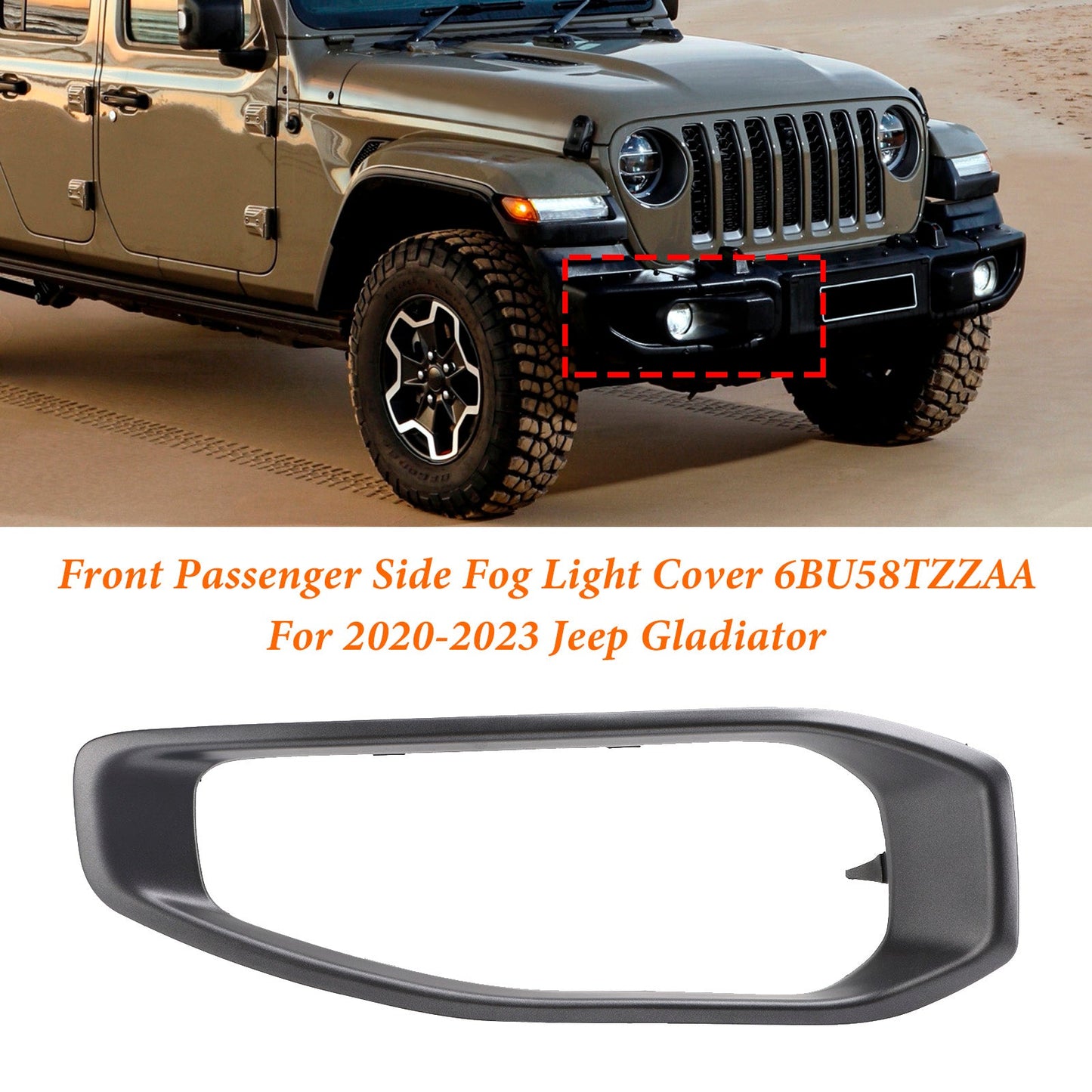 Jeep Gladiator 2020-2023 Rivestimento fendinebbia lato passeggero anteriore 6BU58TZAAA