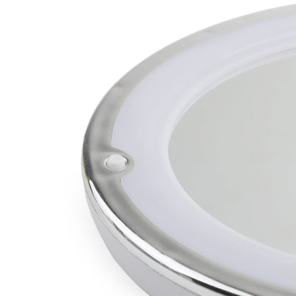 Specchio per trucco flessibile a collo d&#39;oca 10X con ventosa da bagno a luce LED 7 "