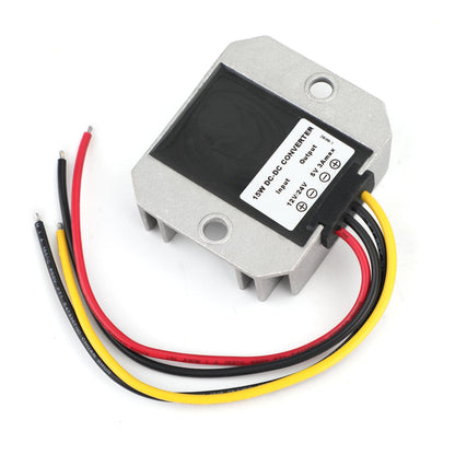 Impermeabile 12V/24V a 5V 3A 15W Step Down Regolatore convertitore di potenza DC/DC