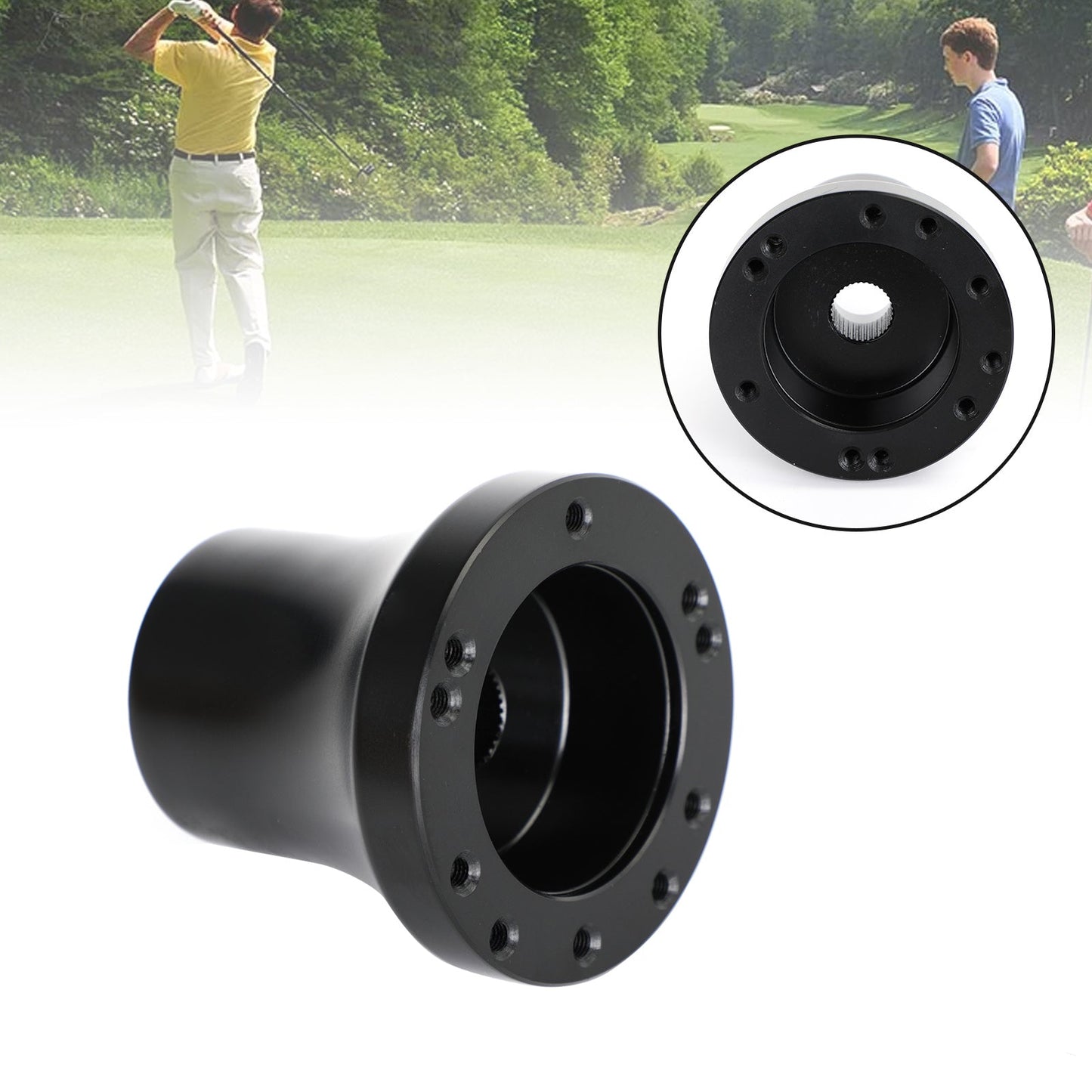 Mozzo adattatore per volante in alluminio per carrello da golf adatto per Club Car DS 1984-up nero generico