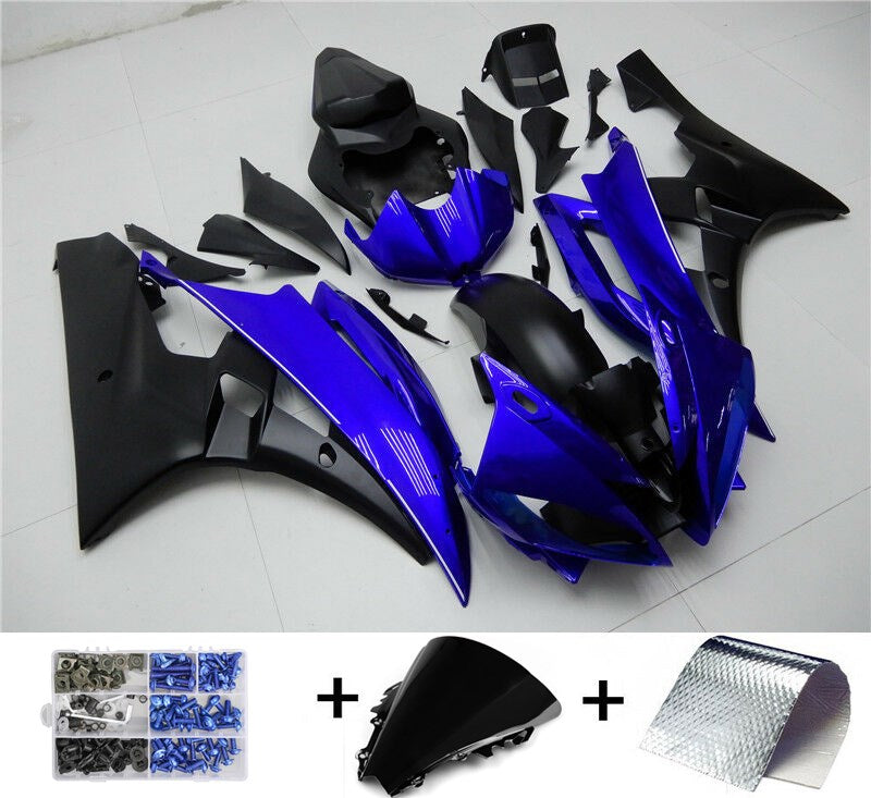 Amotopart 2006 2007 Yamaha YZF-R6 Cladding Blue Black Failing Kit