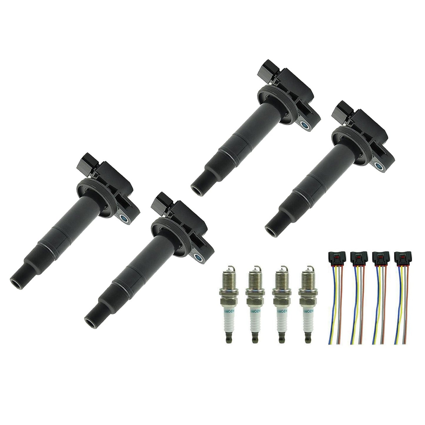 2000-2005 Toyota Echo 1.5L L4 4X Bobina di accensione + Candela + Connettore UF316 90919-02240 9008019021 Fedex Express
