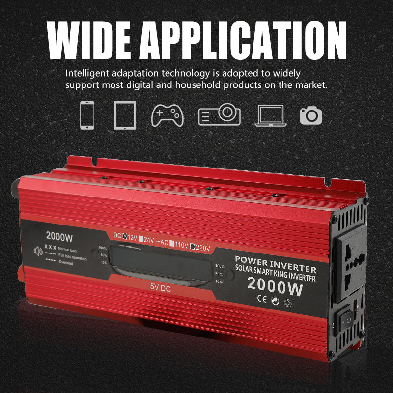 Convertitore di alimentazione per auto Convertitore DC 12V a AC 220V LCD 2000W Display LED trasformatore