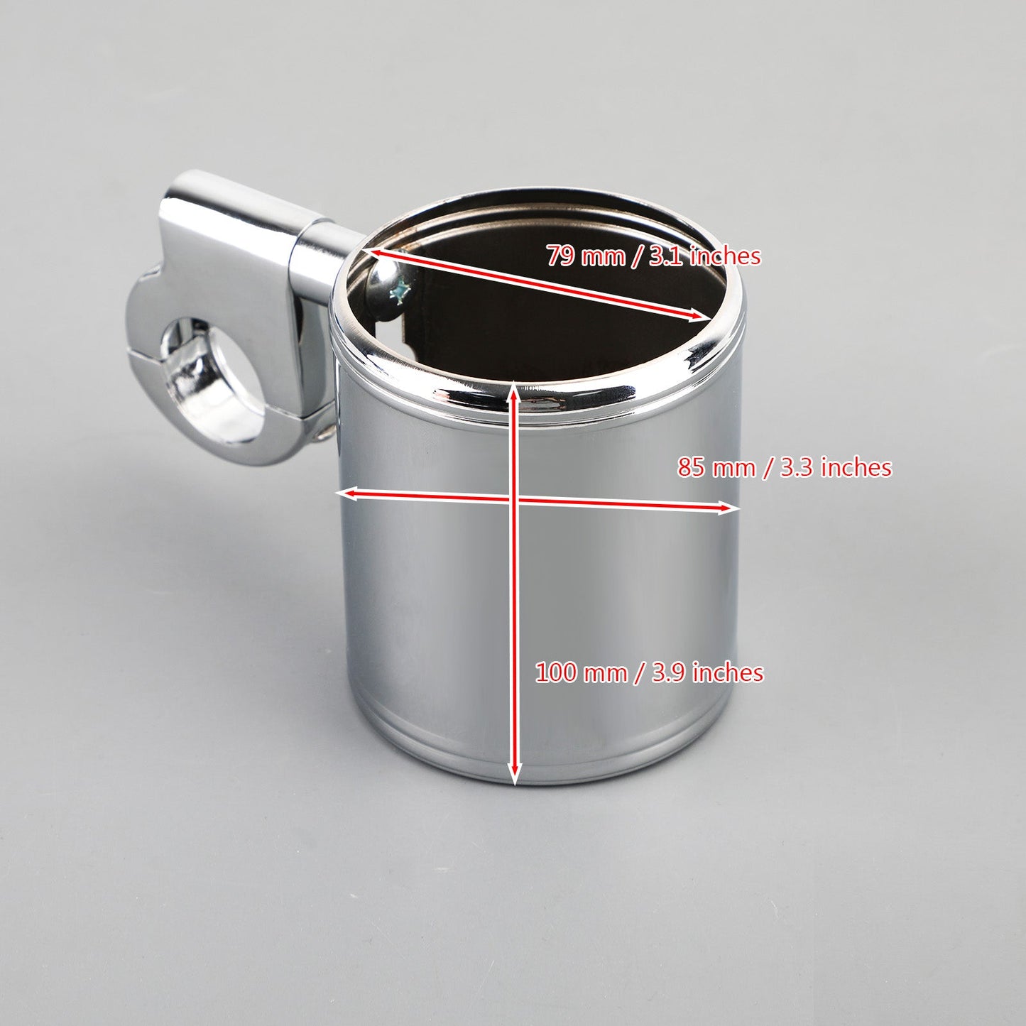 Portabicchieri cromato per moto ATV adatto per manubrio universale generico da 7/8 "1" 1-1 / 4 "