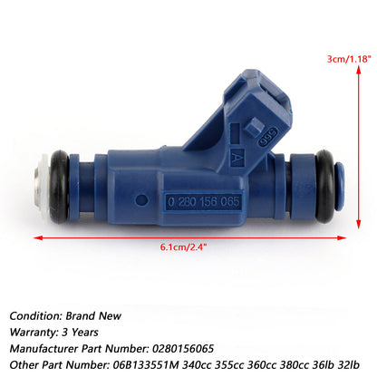 4PCS Iniettori di Carburante 0280156065 Per Audi A4 Quattro VW Passat 1.8L 06B133551M 340cc 852-12185 0280156065 Generico