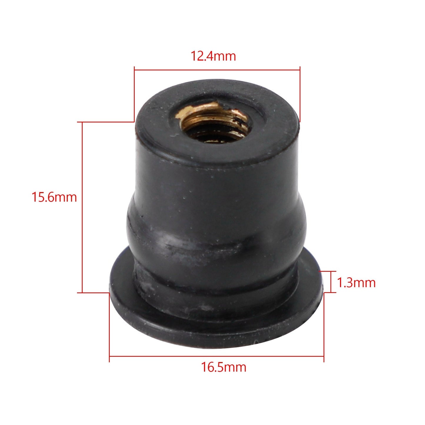 M6 Well Nuts in gomma Wellnuts per carenatura e fissaggio dello schermo Confezione da 10 - Foro da 13 mm