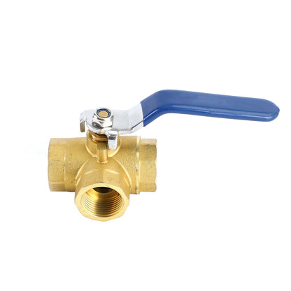 Maniglia a leva con attacco a L femmina a 3 vie Maniglia a leva 3/4" NPT in ottone forgiato