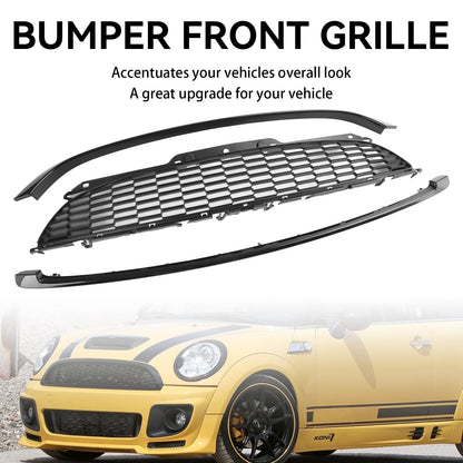 MINI R55 Cooper S e JCW 5 porte Estate 2008-2014 3 pezzi Griglia anteriore nera lucida