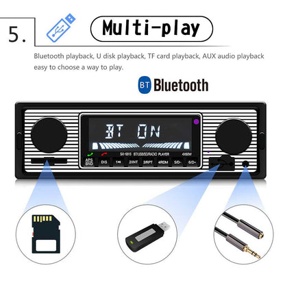 Bluetooth Auto d'epoca Lettore MP3 Radio FM AUX Ricevitore audio stereo classico USB