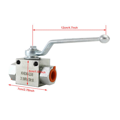 Valvola a sfera idraulica a 3 vie 1/4"/3/8"/1/2" NPT Valvola a sfera ad alta pressione femmina