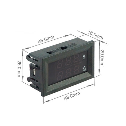 DC 100A 100V Digital Amp Volt Meter Voltmetro Amperometro Blu Rosso LED Shunt di corrente