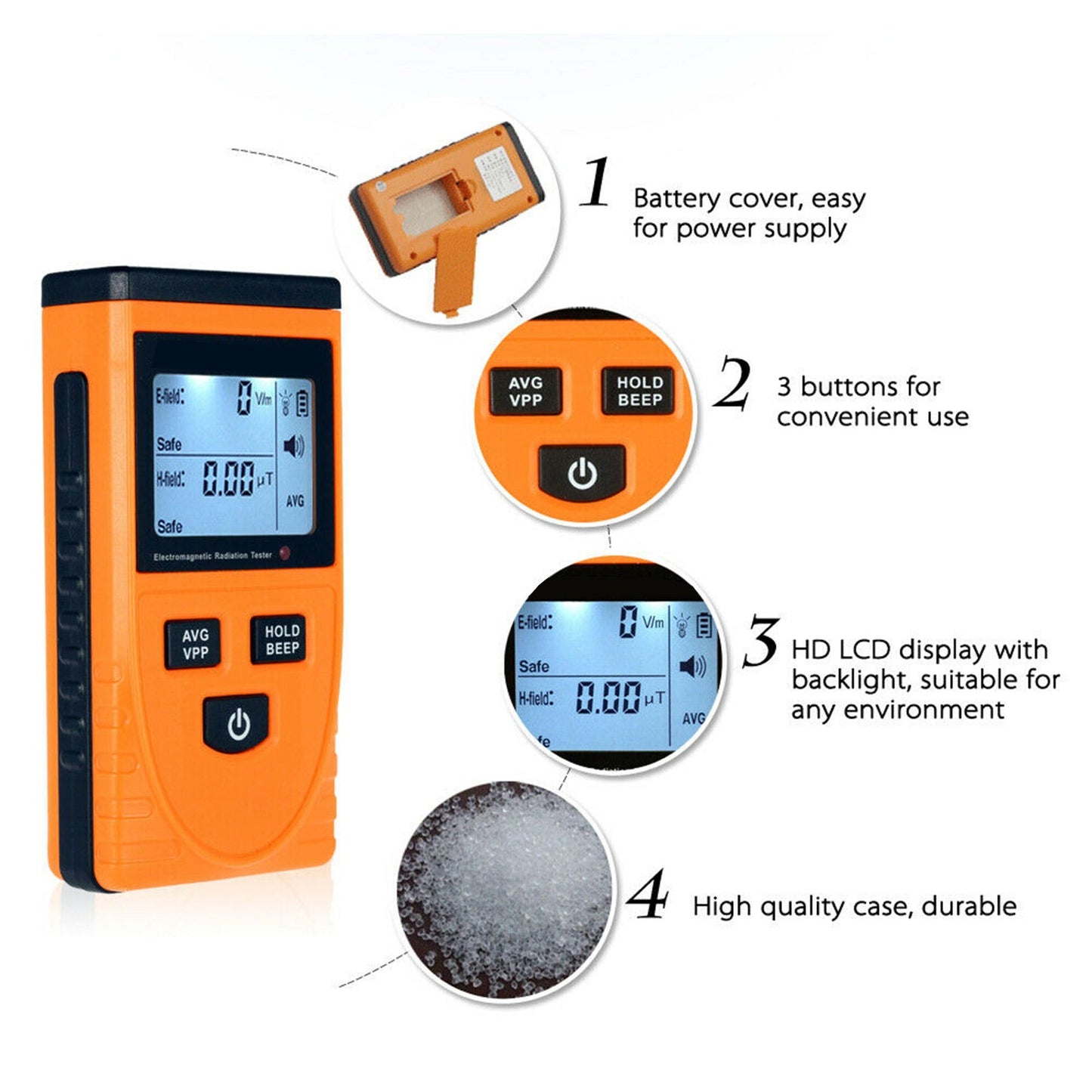 Tester per dosimetro misuratore EMF con rilevatore di radiazioni di campo elettromagnetico LCD digitale