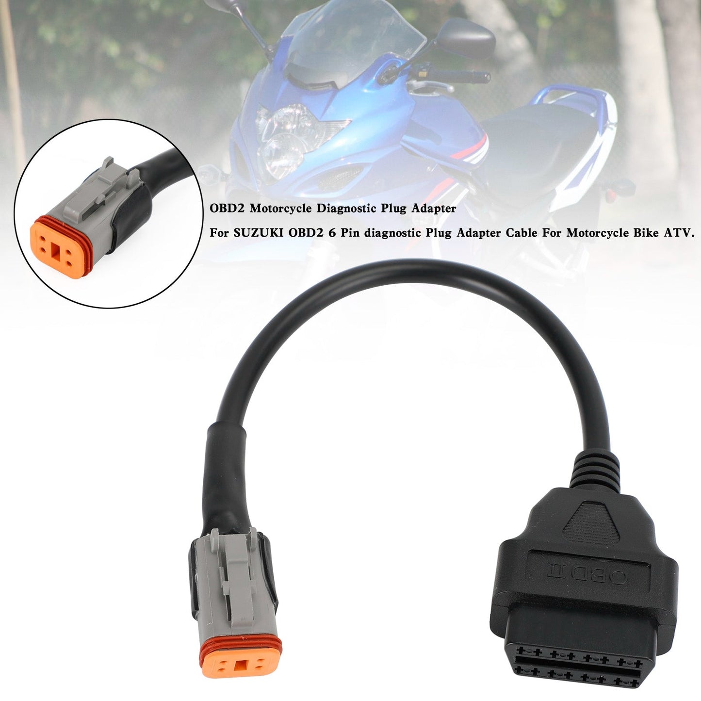 OBD2 6 pin adattatore spina diagnostica per cavo ATV scooter moto SUZUKI