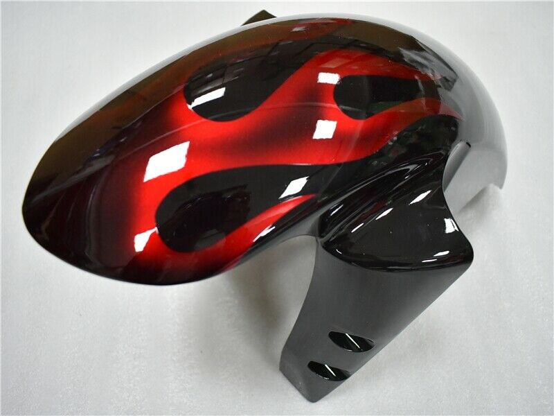 Amotopart 2003-2004 Yamaha YZF R6 Cladding Black & Red Flame Kit