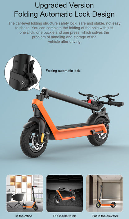 10" gamma elettrica piegante del motorino 500W 70KM 40km/h per il pendolarismo adulto della città