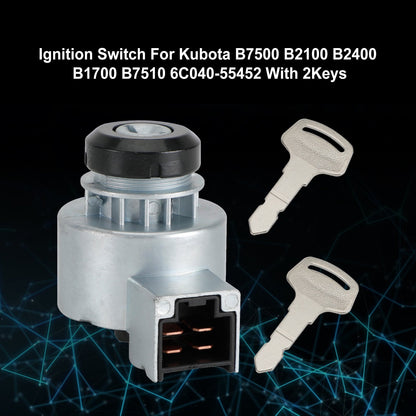 Interruttore di accensione con 2 chiavi adatto per Kubota B2400 B2100 B7500 B1700 6C040-55452