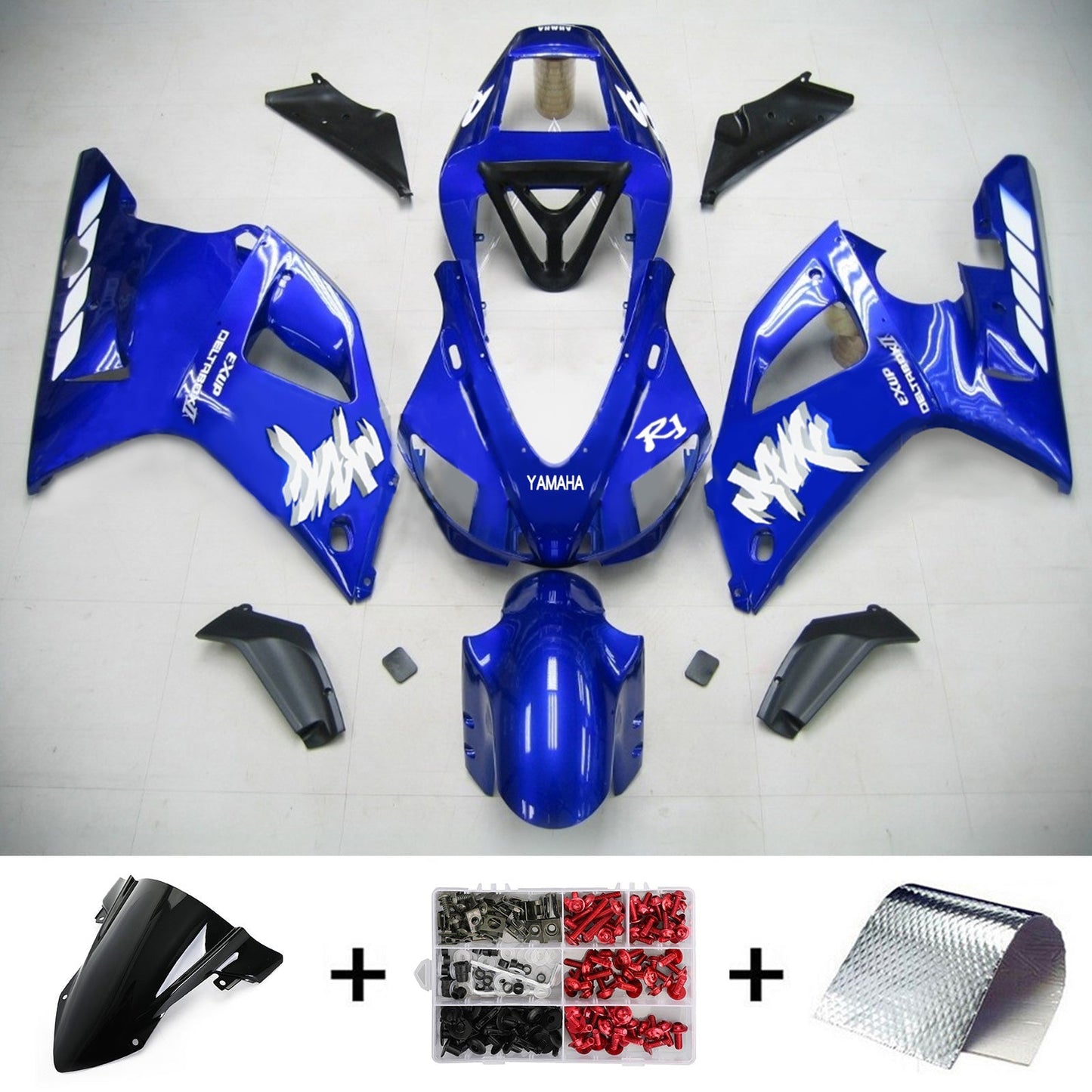 Amotopart Yamaha 1998-1999 YZF 1000 R1 Blue Fearing Kit